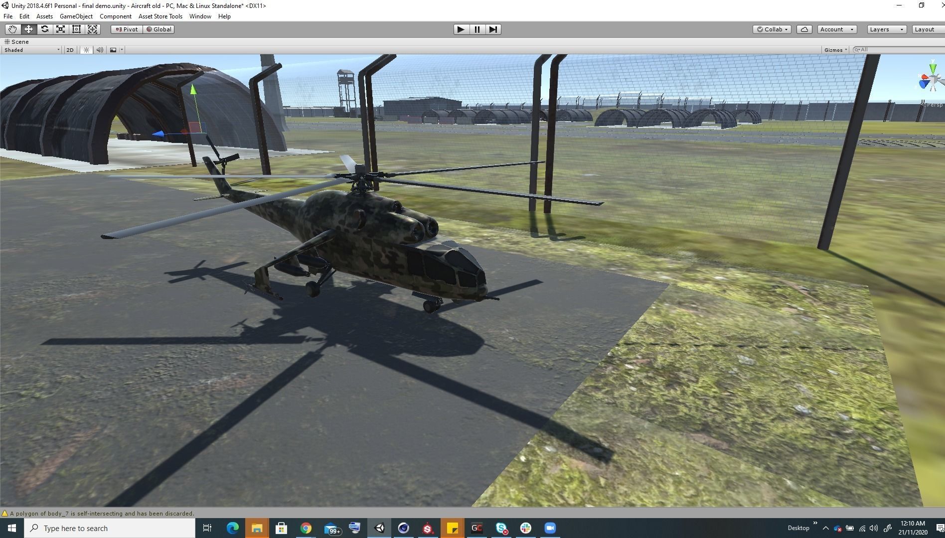 Low Poly game ready air field with helicopters and aircraft Low-poly 3D model_24