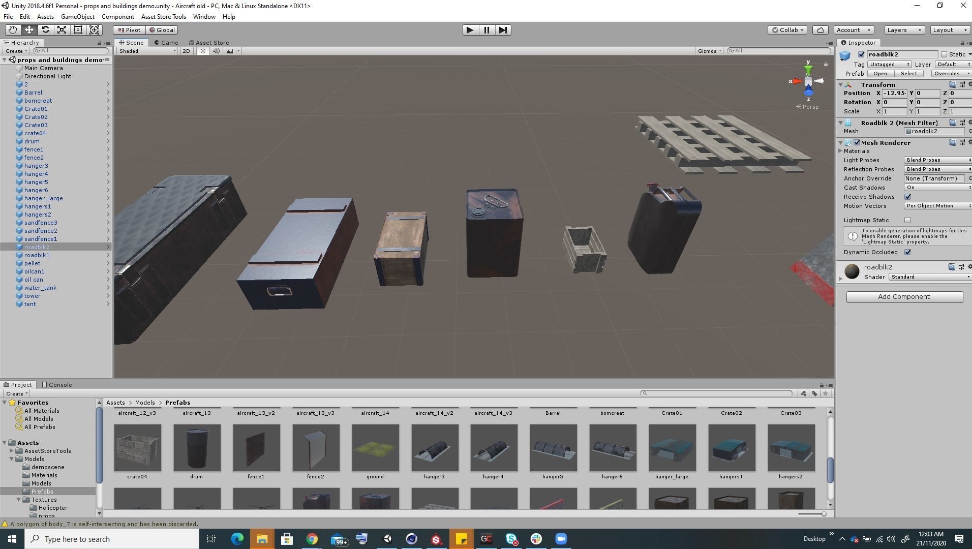 Low Poly game ready air field with helicopters and aircraft Low-poly 3D model_10