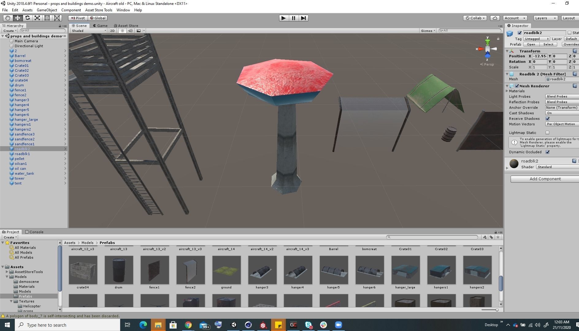 Low Poly game ready air field with helicopters and aircraft Low-poly 3D model_6
