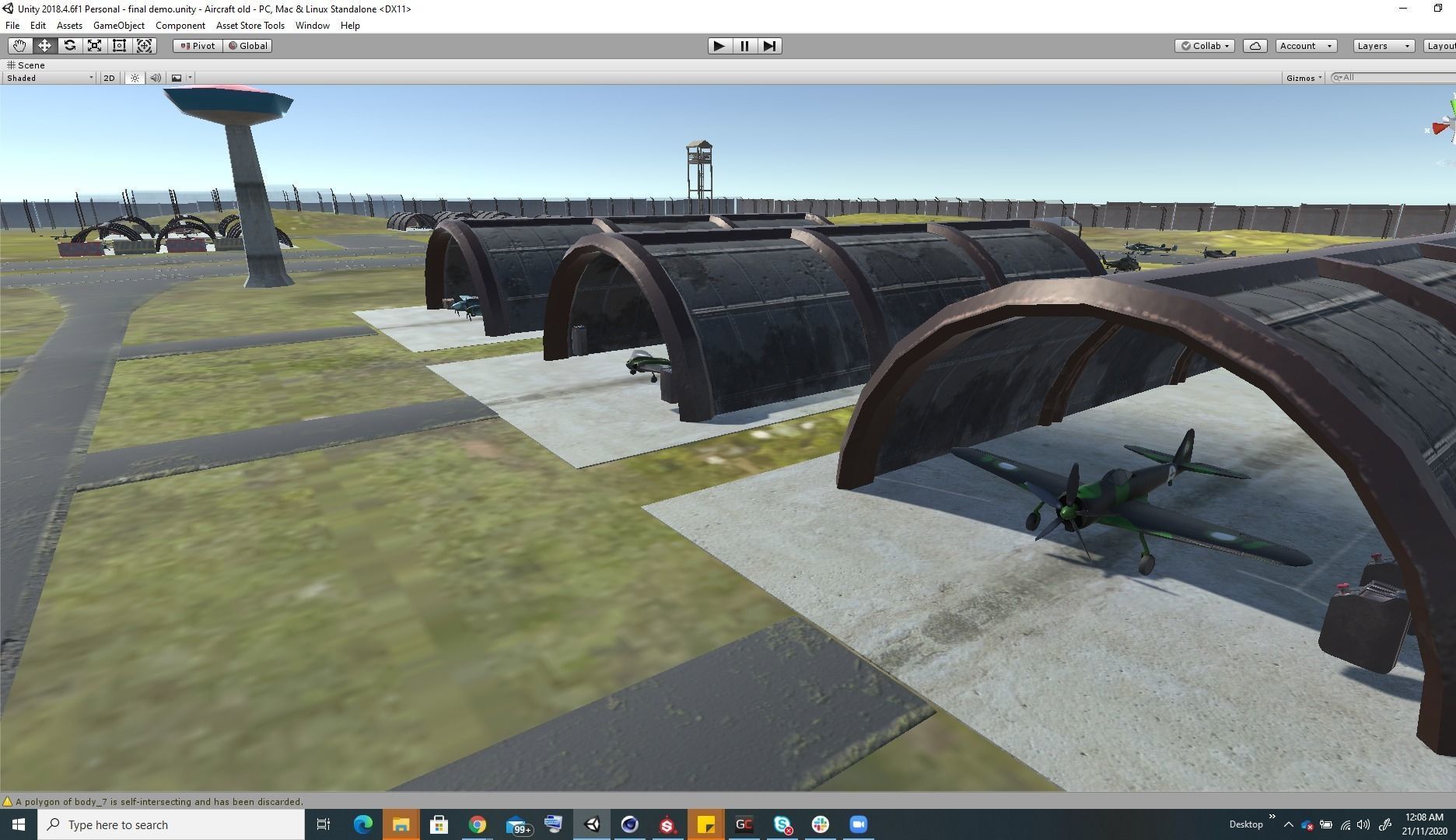 Low Poly game ready air field with helicopters and aircraft Low-poly 3D model_20