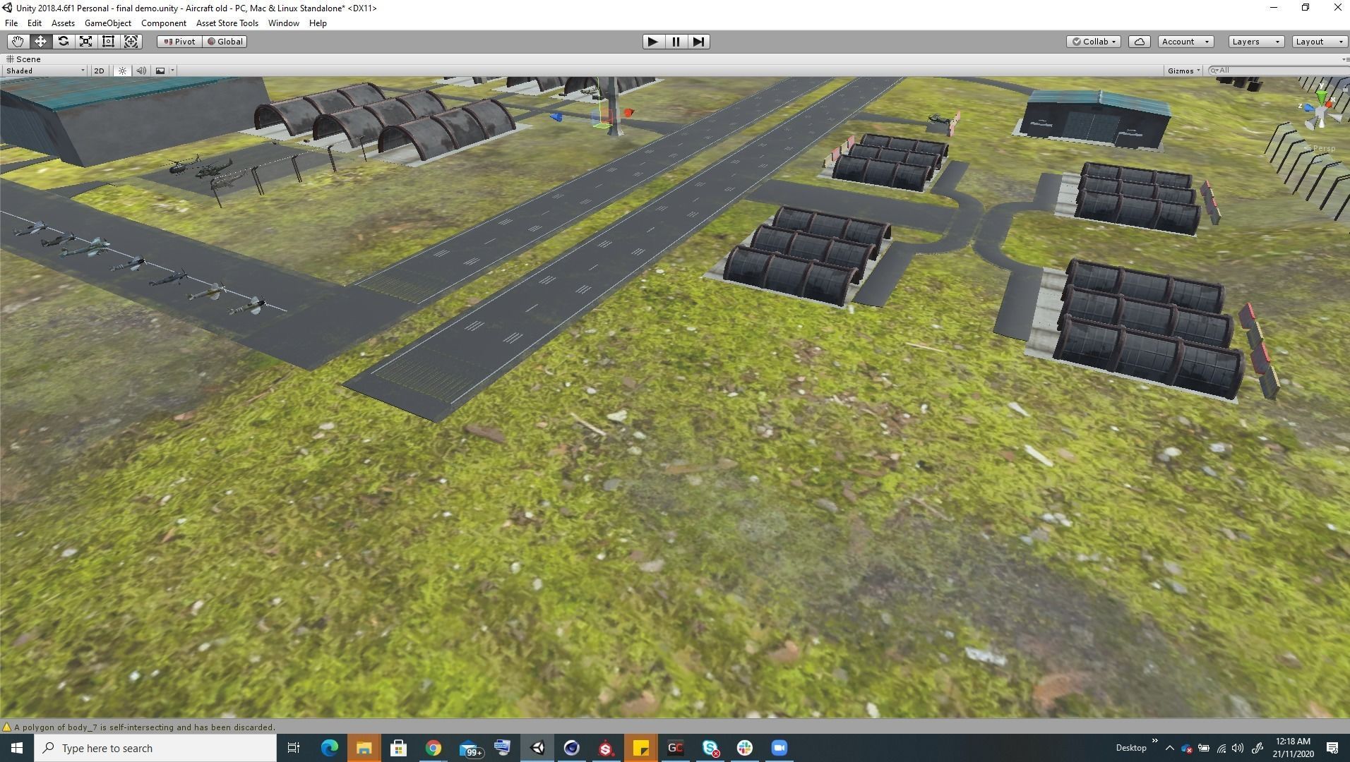 Low Poly game ready air field with helicopters and aircraft Low-poly 3D model_26