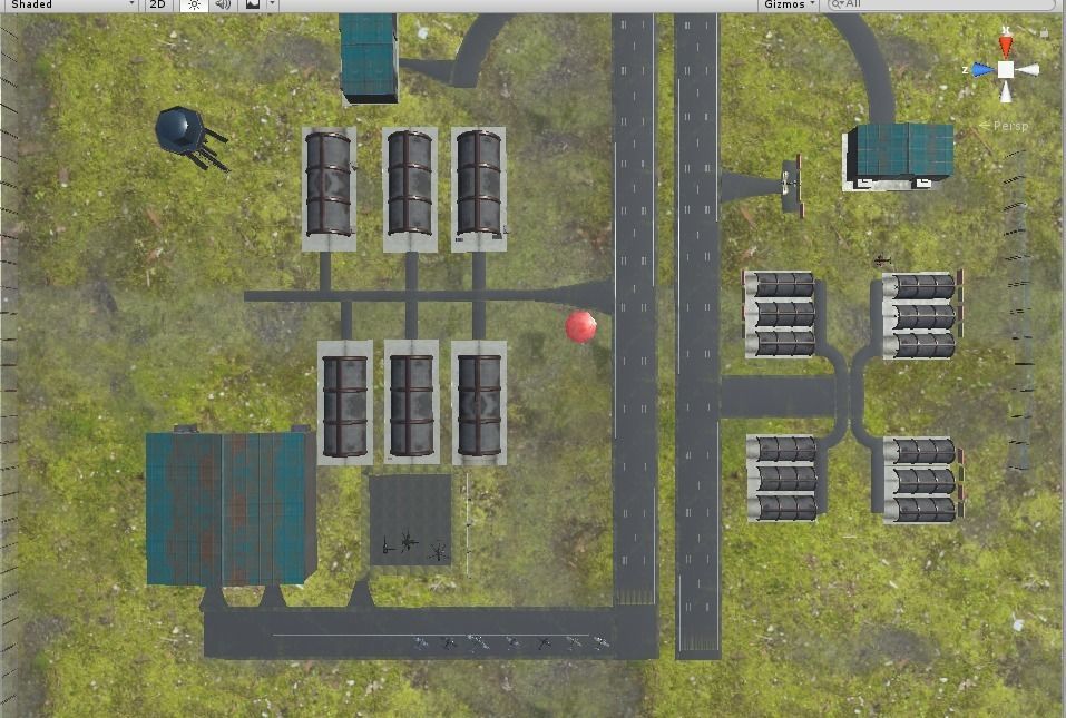 Low Poly game ready air field with helicopters and aircraft Low-poly 3D model_2