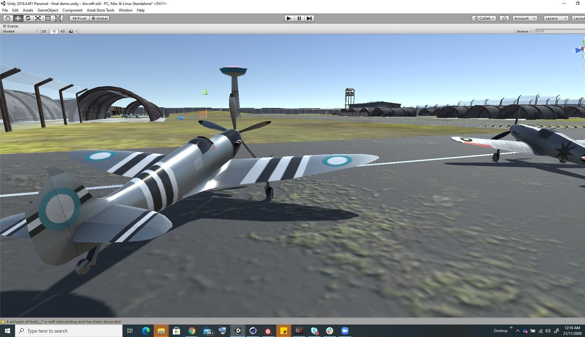 Low Poly game ready air field with helicopters and aircraft Low-poly 3D model_25