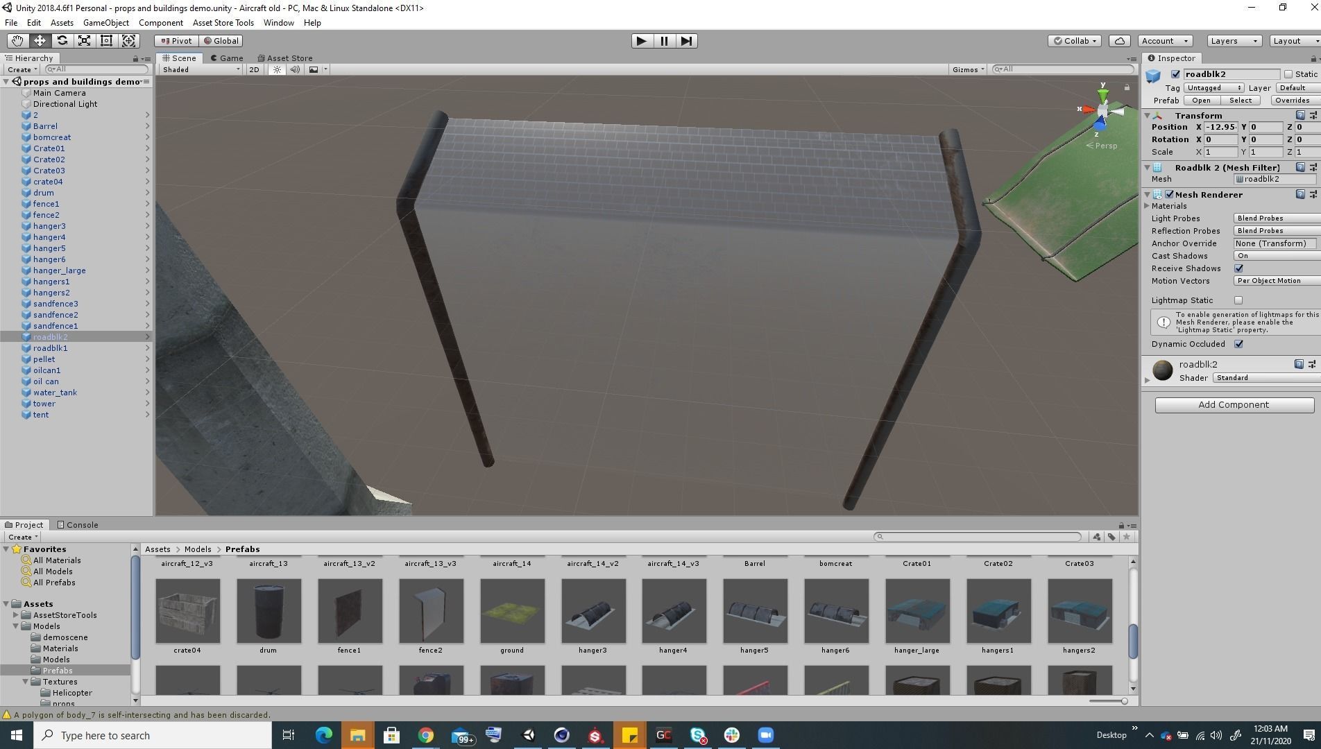 Low Poly game ready air field with helicopters and aircraft Low-poly 3D model_7