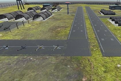 Low Poly game ready air field with helicopters and aircraft Low-poly 3D model_22