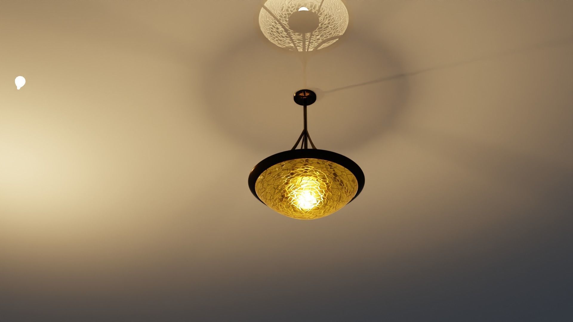 Ceiling Light with fancy glass free 3D model CGTrader