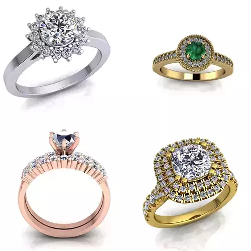 CJC0604 Collection of 5 ladies blue sapphire ruby emerald rings