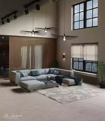 Cozy Realistic Living Room 3D model
