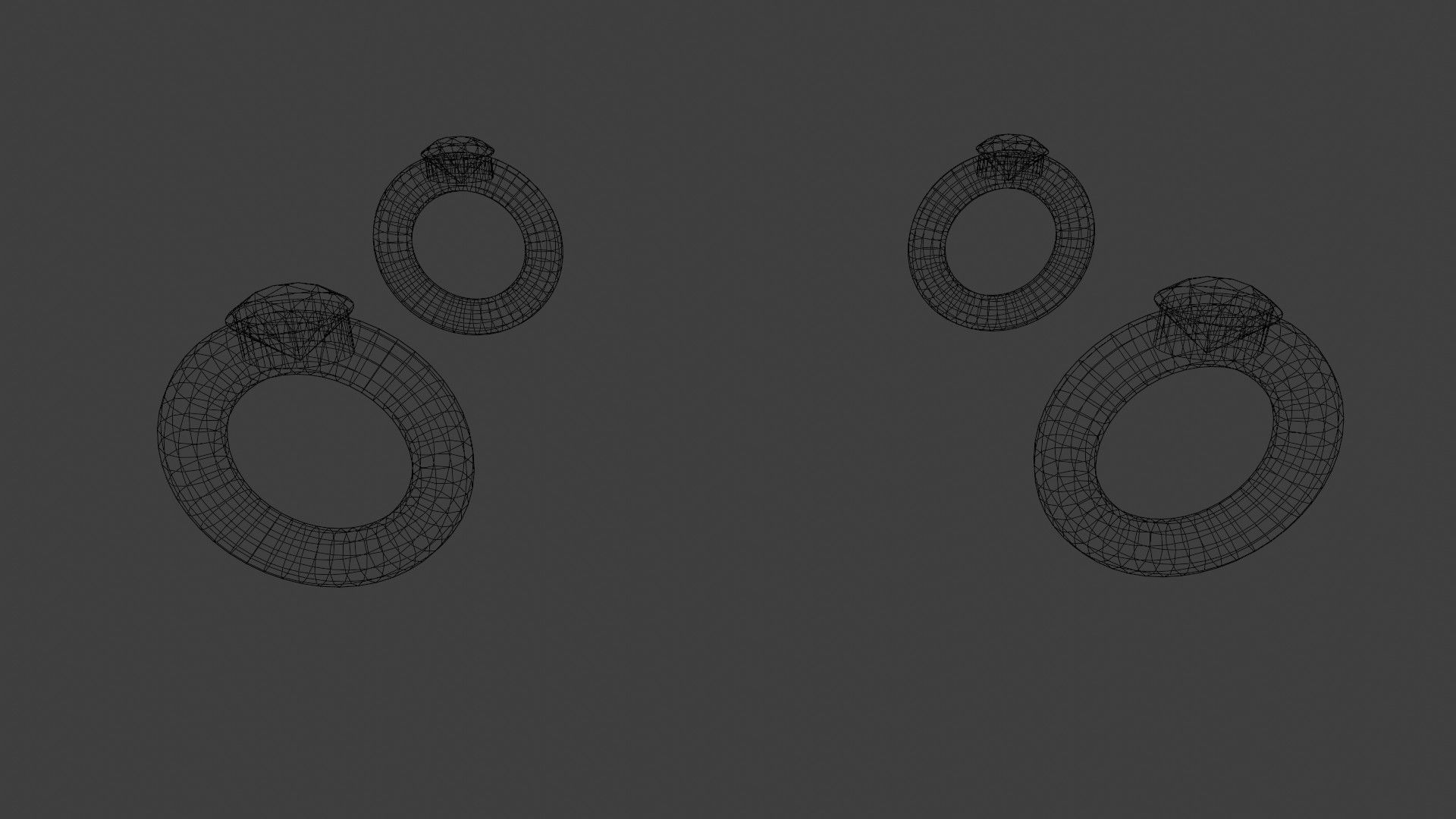 4 rings different colored Free low-poly 3D model_1