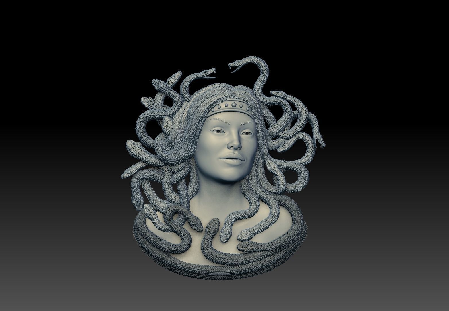 medusa pendant Bas-Relief  3D print model cnc 3D print model_2