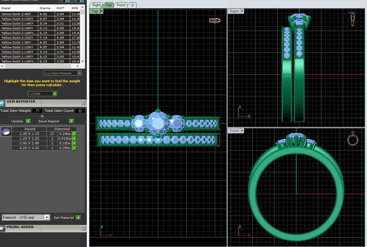 CJC0605 Collection of 6 ladies blue sapphire ruby emerald rings 3D print model_10