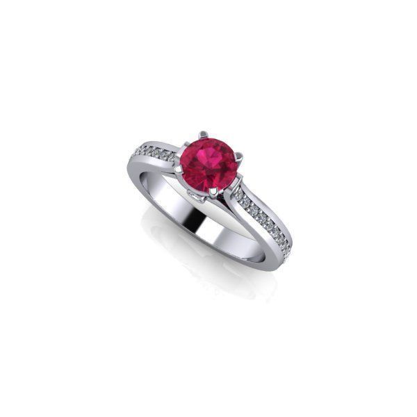 CJC0605 Collection of 6 ladies blue sapphire ruby emerald rings 3D print model_1