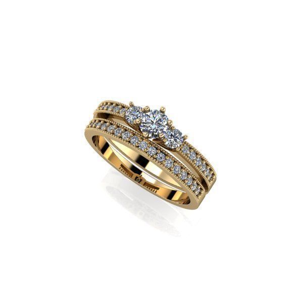 CJC0605 Collection of 6 ladies blue sapphire ruby emerald rings 3D print model_2