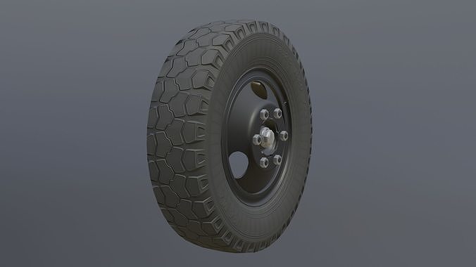 Complete set of wheels for GAZ-53 truck Free low-poly 3D model
