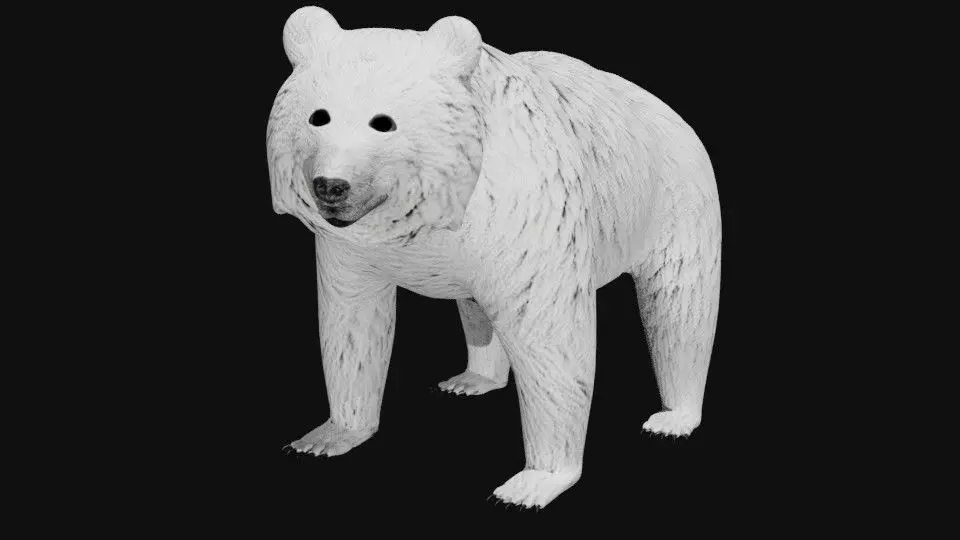 Polar Bear Low-poly 3D model_0