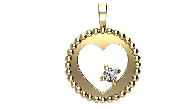 Heart Pendant with Diamond
