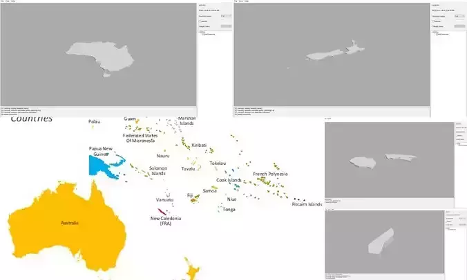 Map - Australia and Oceania - all countries