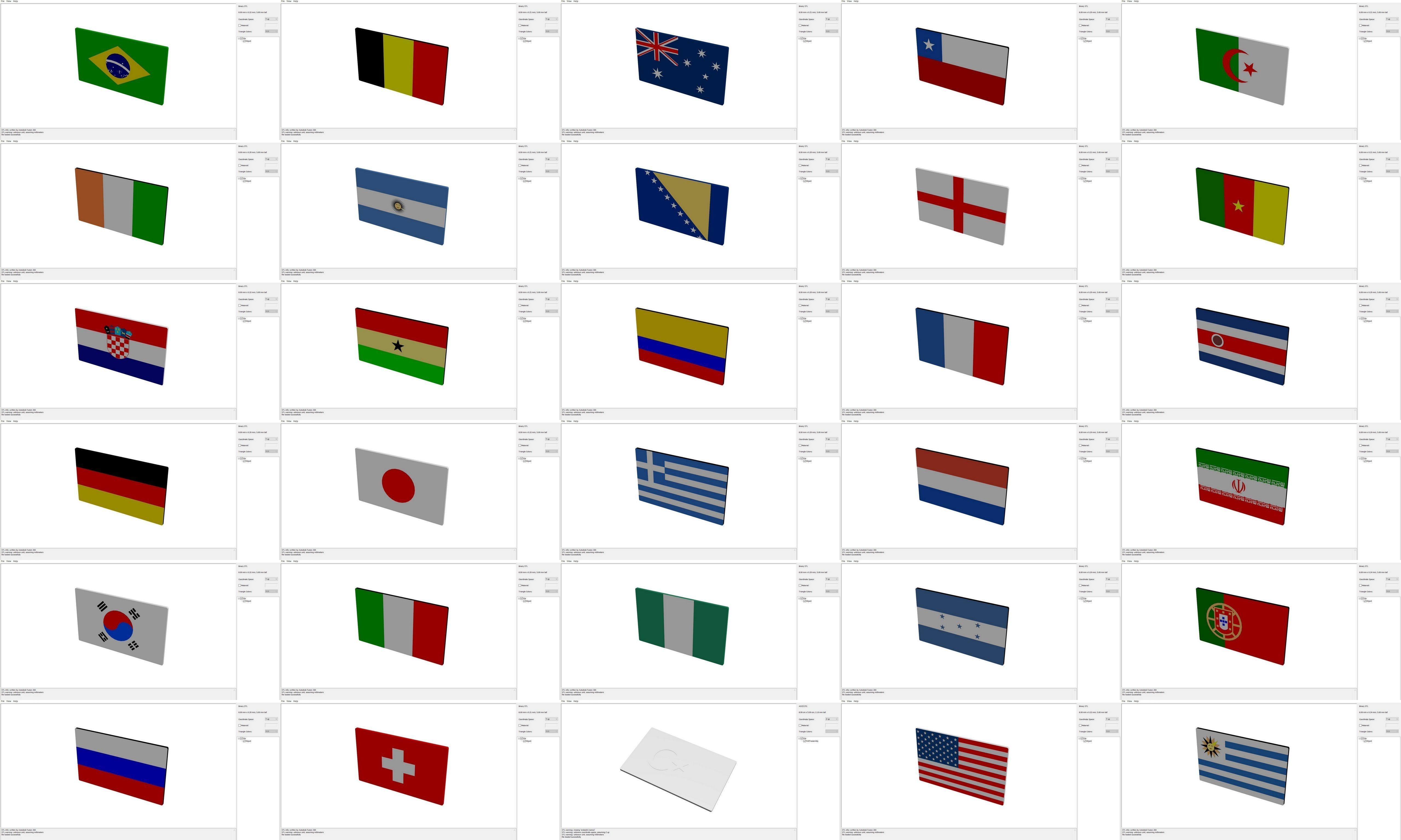 3D Flags - Some countries 3D model 3D printable | CGTrader