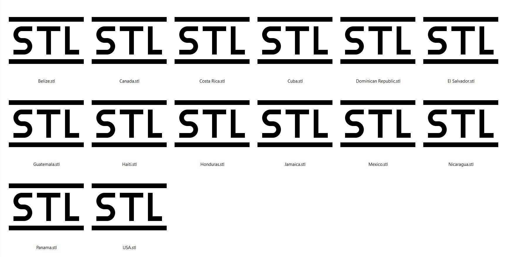 Map - North America - all countries 3D print model_1