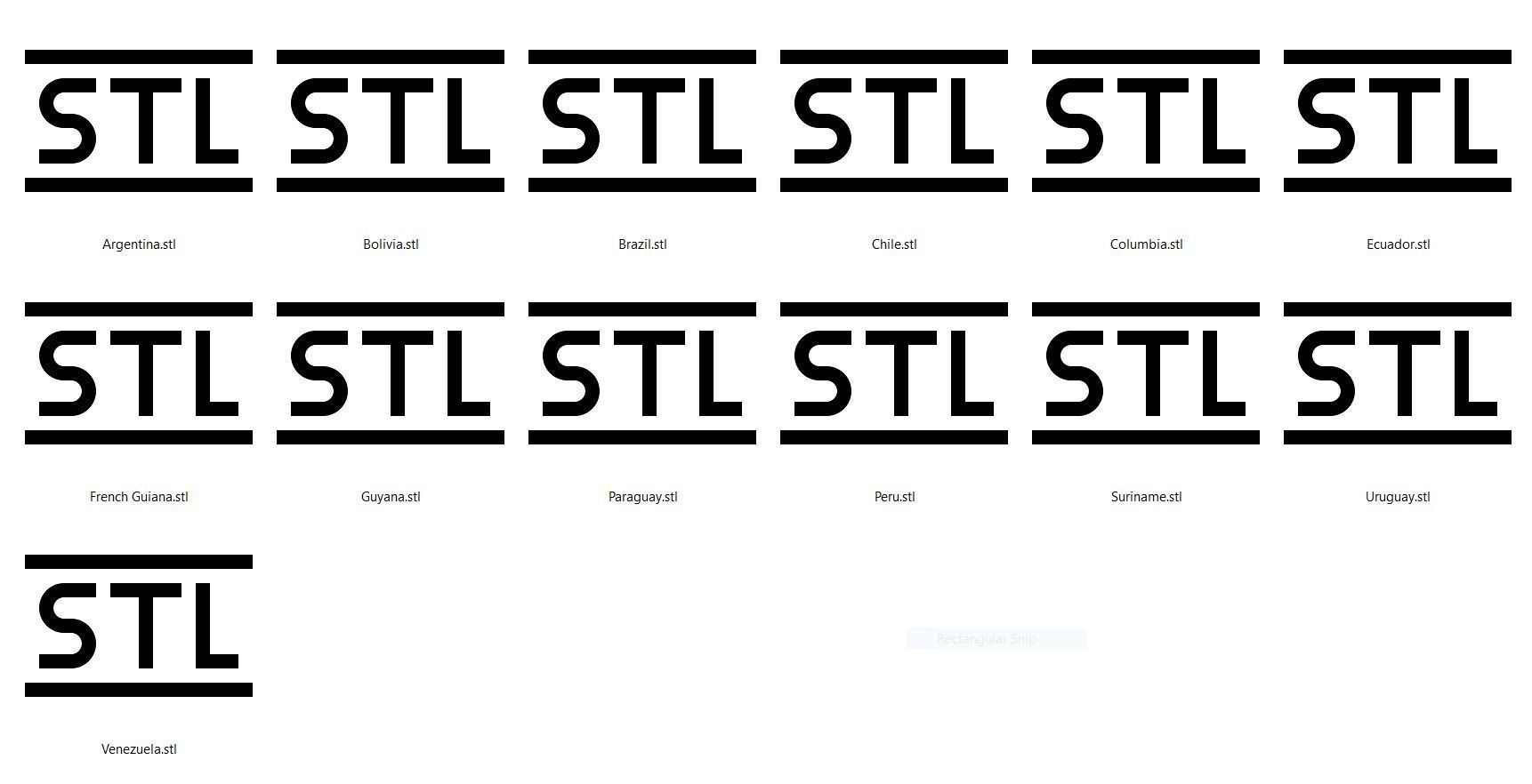 Map - South America- all countries 3D print model_1
