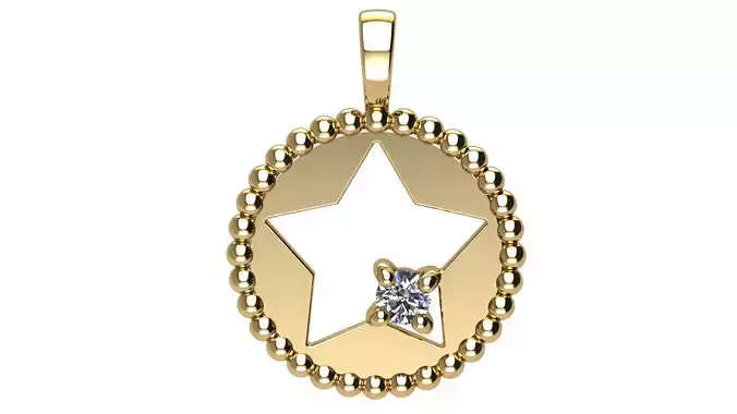 Star Pendant with Diamond