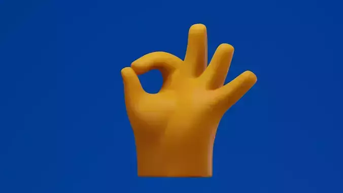 Ok Hand Emoji 3D model 3D model