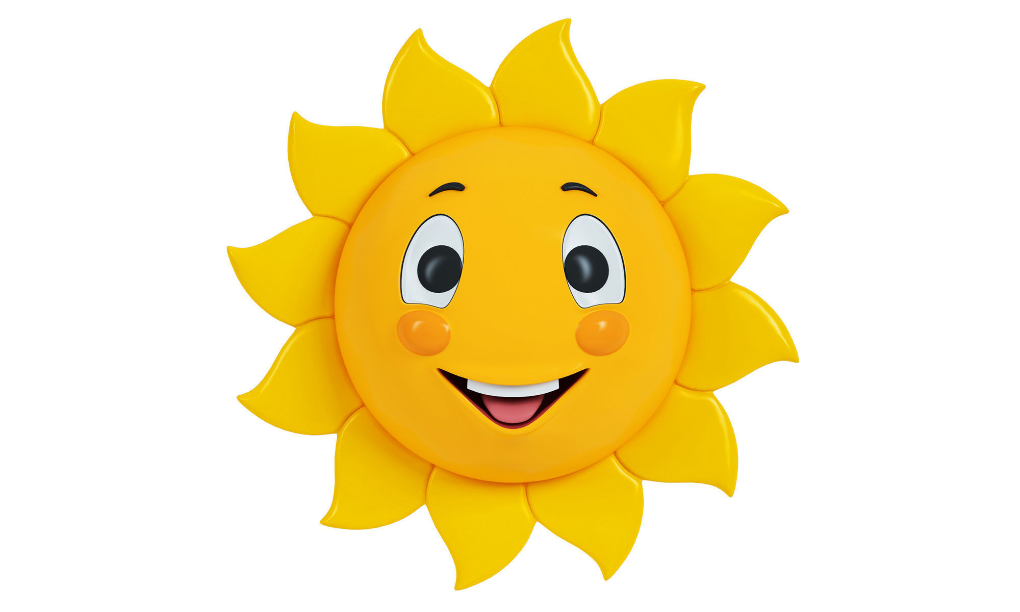Cartoon Sun 3D model_1