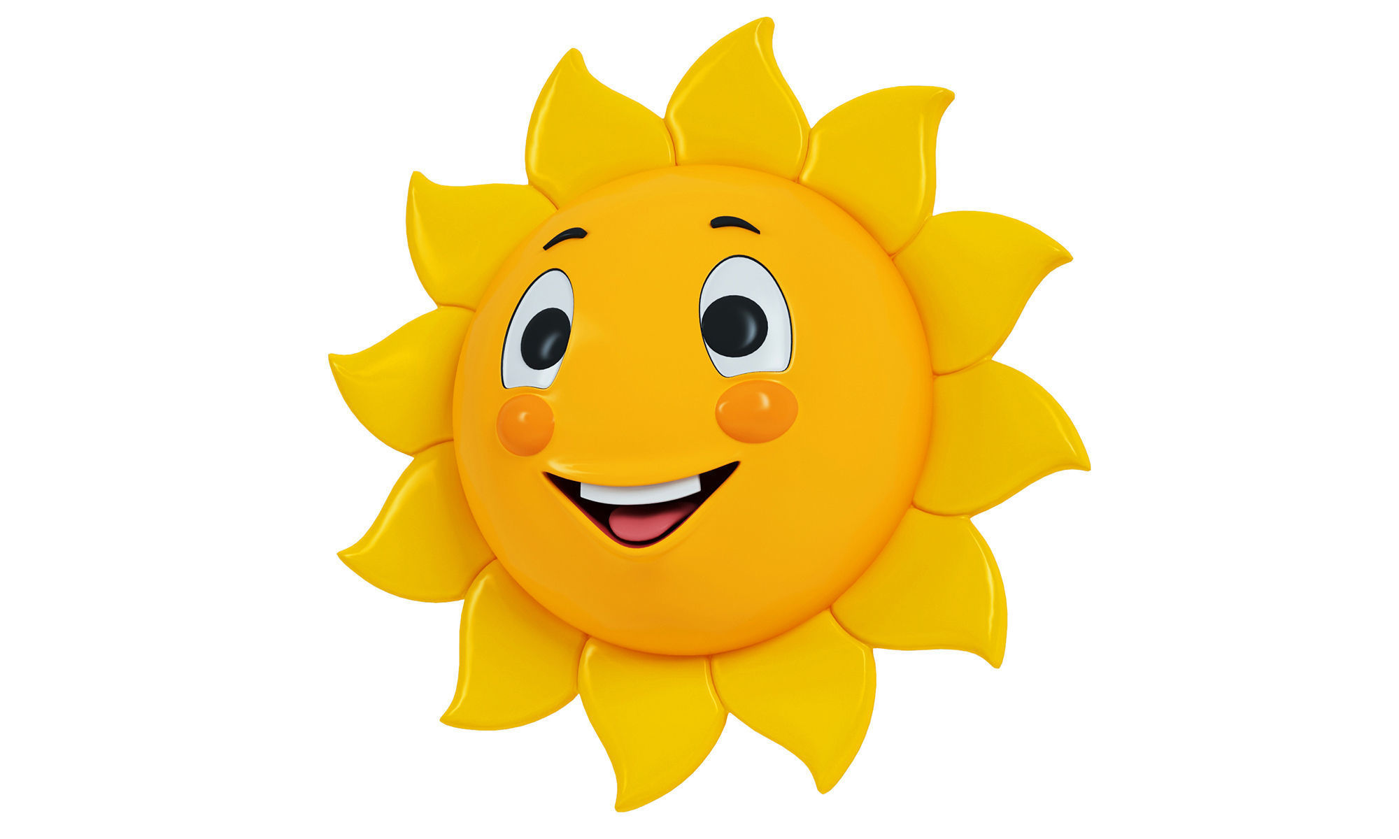 Cartoon Sun 3D model_3