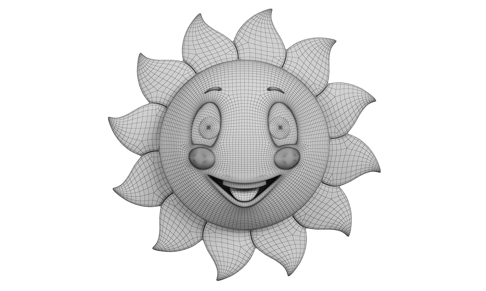 Cartoon Sun 3D model_2