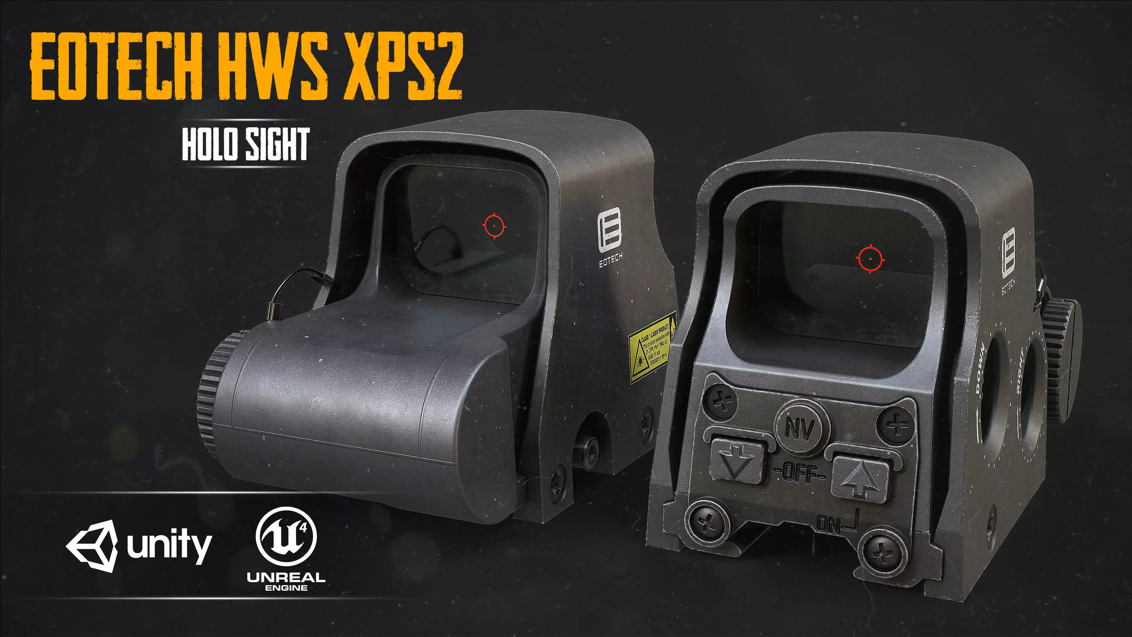 EOTECH HWS XPS3 HOLOGRAPHIC SIGHT Low-poly 3D model_0