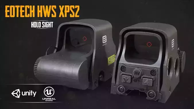 EOTECH HWS XPS3 HOLOGRAPHIC SIGHT Low-poly 3D model