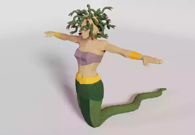 low poly 3d medusa - rigged Low-poly 3D model