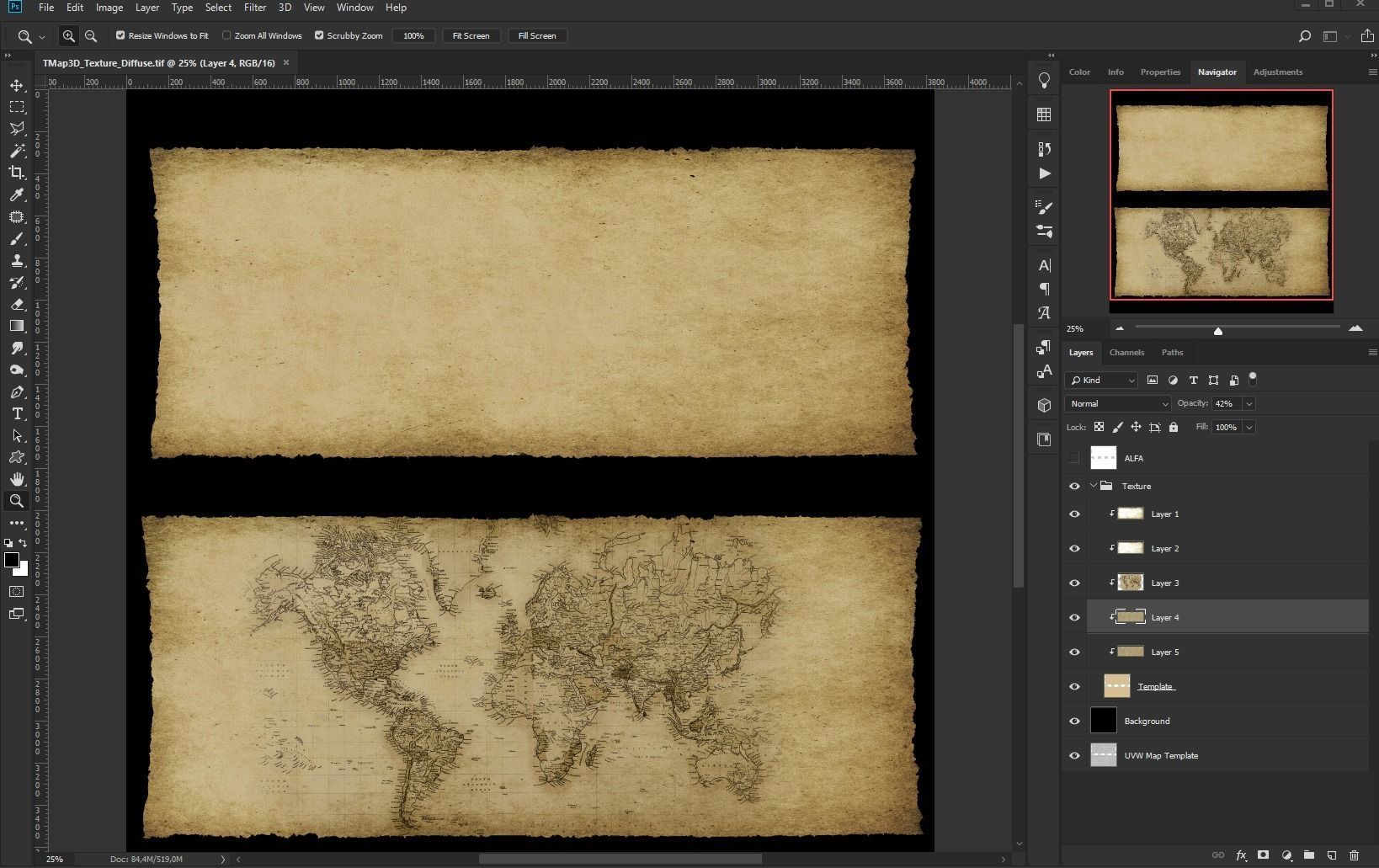 Treasure Map 3D Low-poly 3D model_12