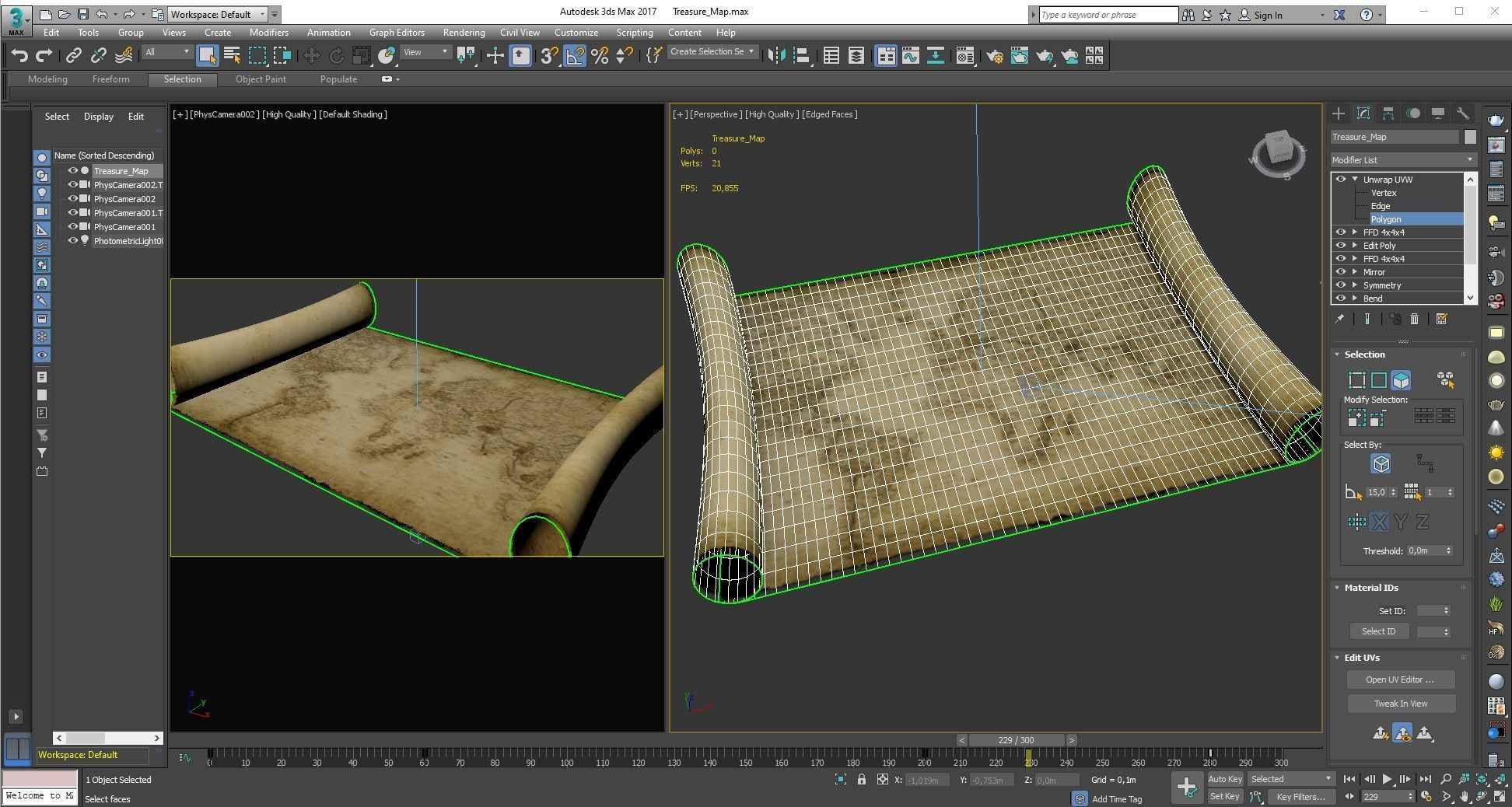 Treasure Map 3D Low-poly 3D model_8