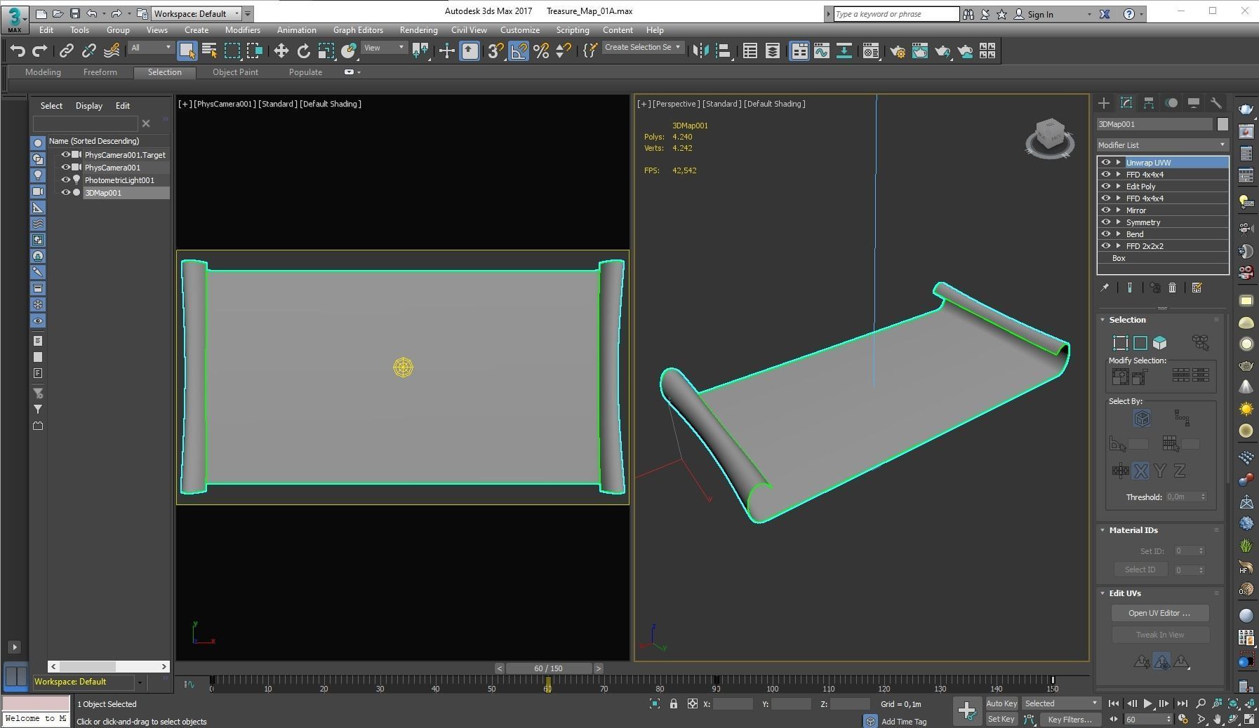Treasure Map 3D Low-poly 3D model_7