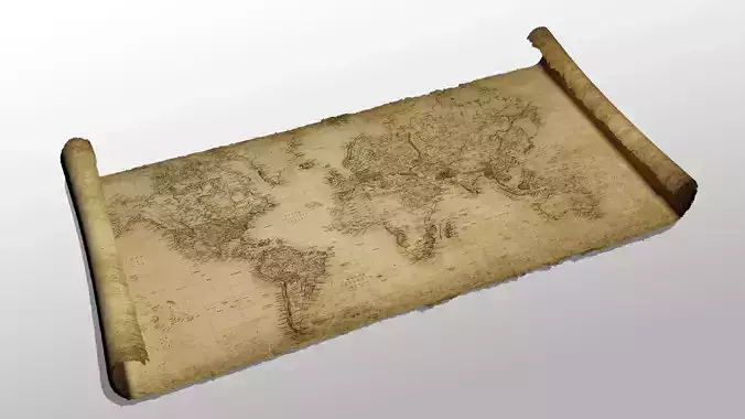 Treasure Map 3D Low-poly 3D model