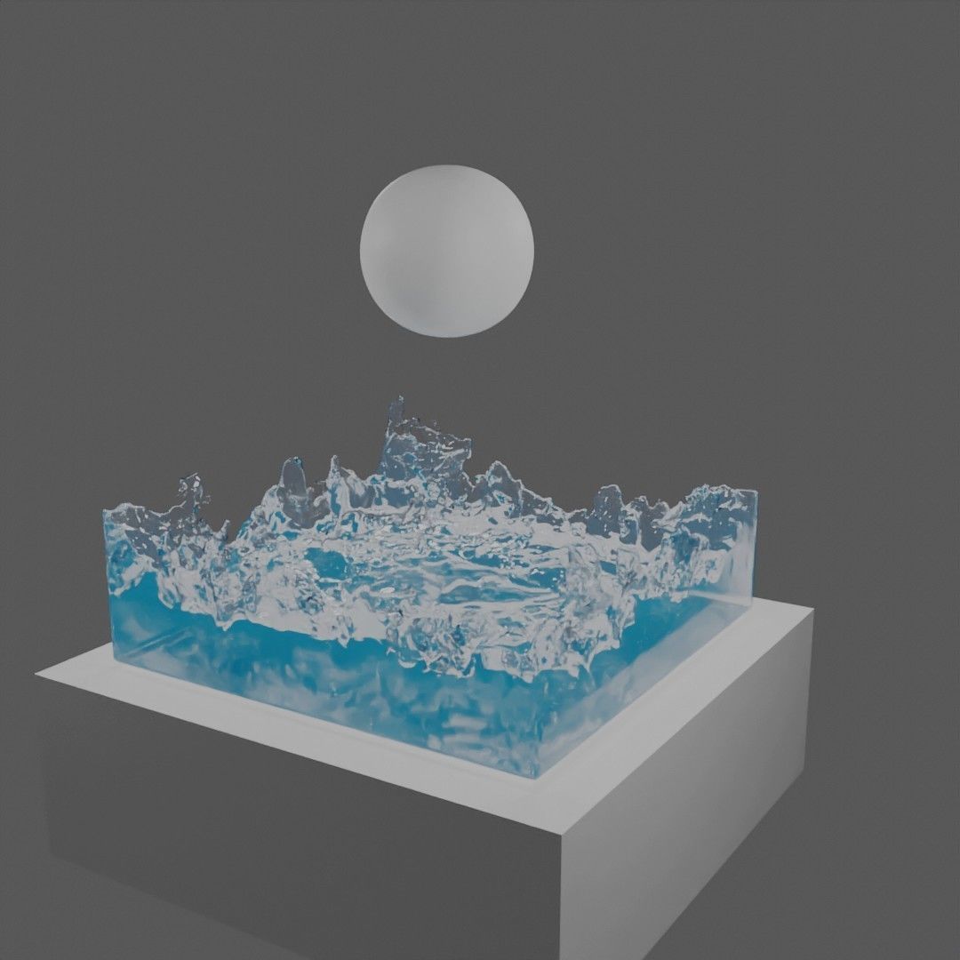 Bounce empire state building in water 3D model_3