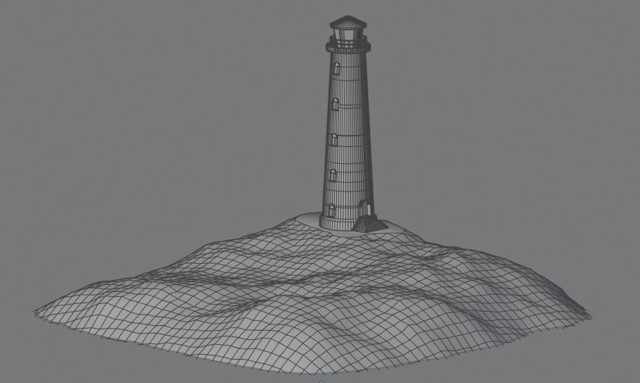 Low Poly Cartoon Light House 3D model_7