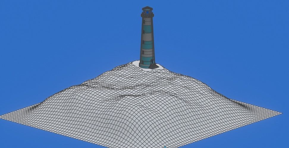 Low Poly Cartoon Light House 3D model_8