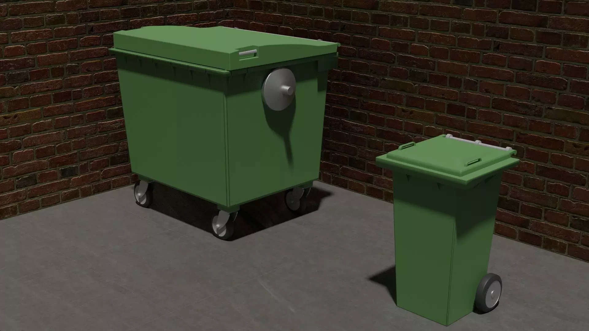 Garbage Bin and Container Kit Low-poly 3D model