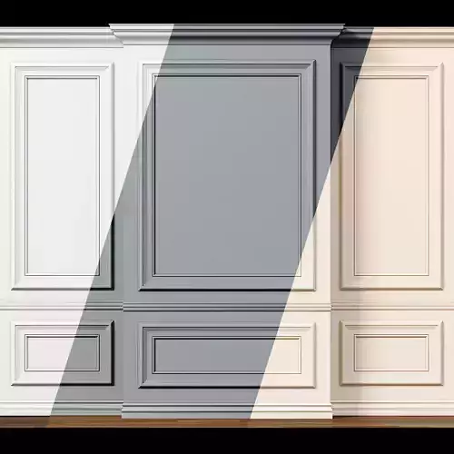 Wall molding 10 Boiserie classic panels 3D model