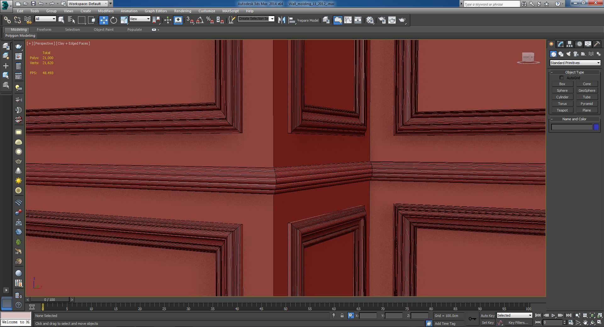 Wall molding 11 Boiserie classic panels 3D model_5