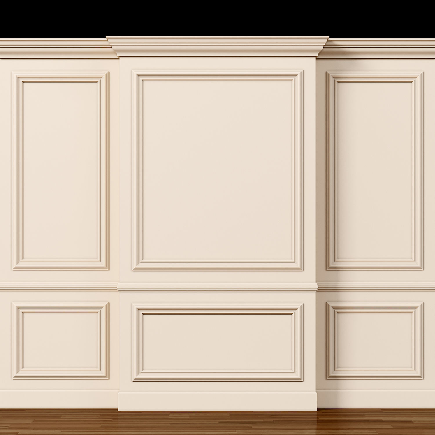 Wall molding 11 Boiserie classic panels 3D model_4