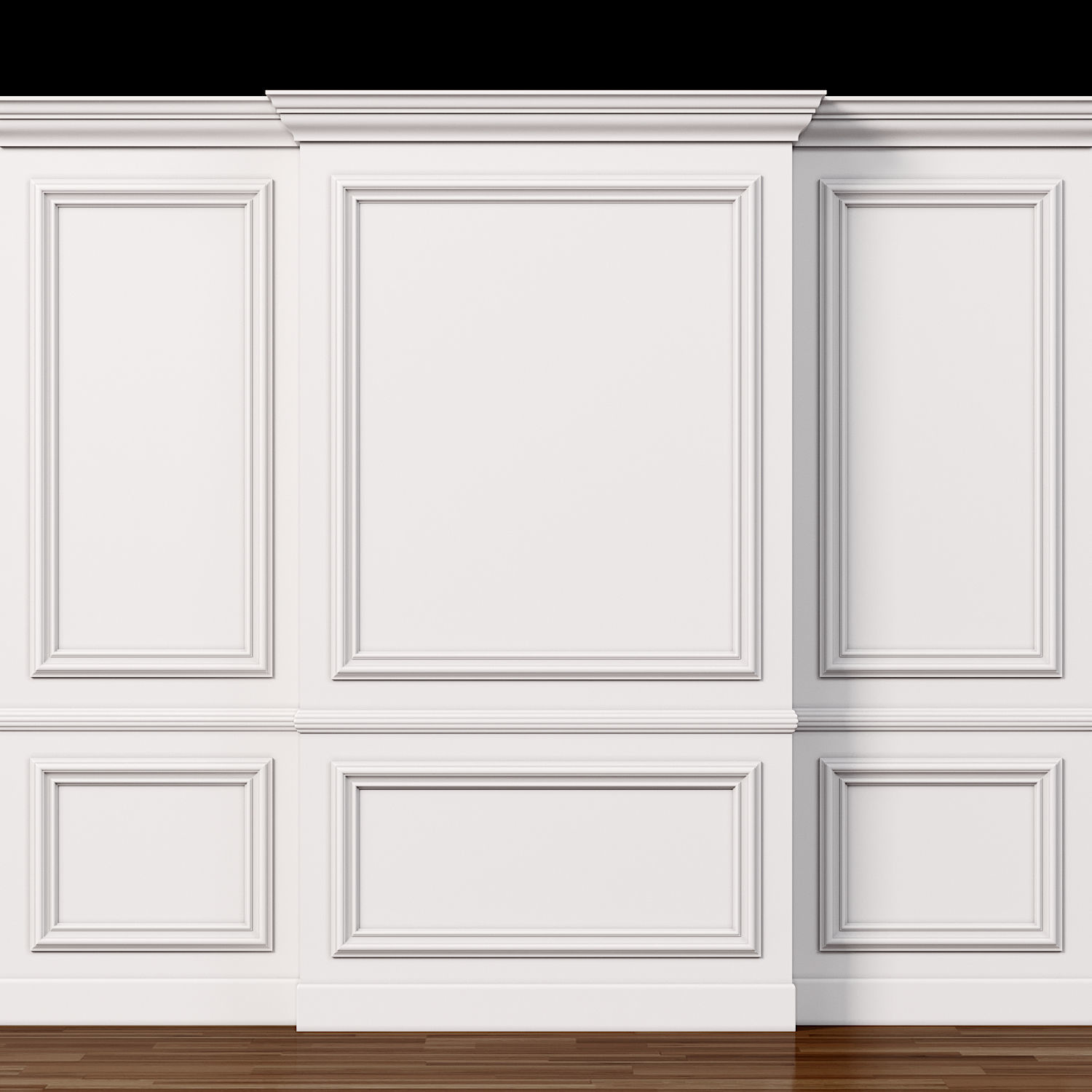 Wall molding 11 Boiserie classic panels 3D model_2