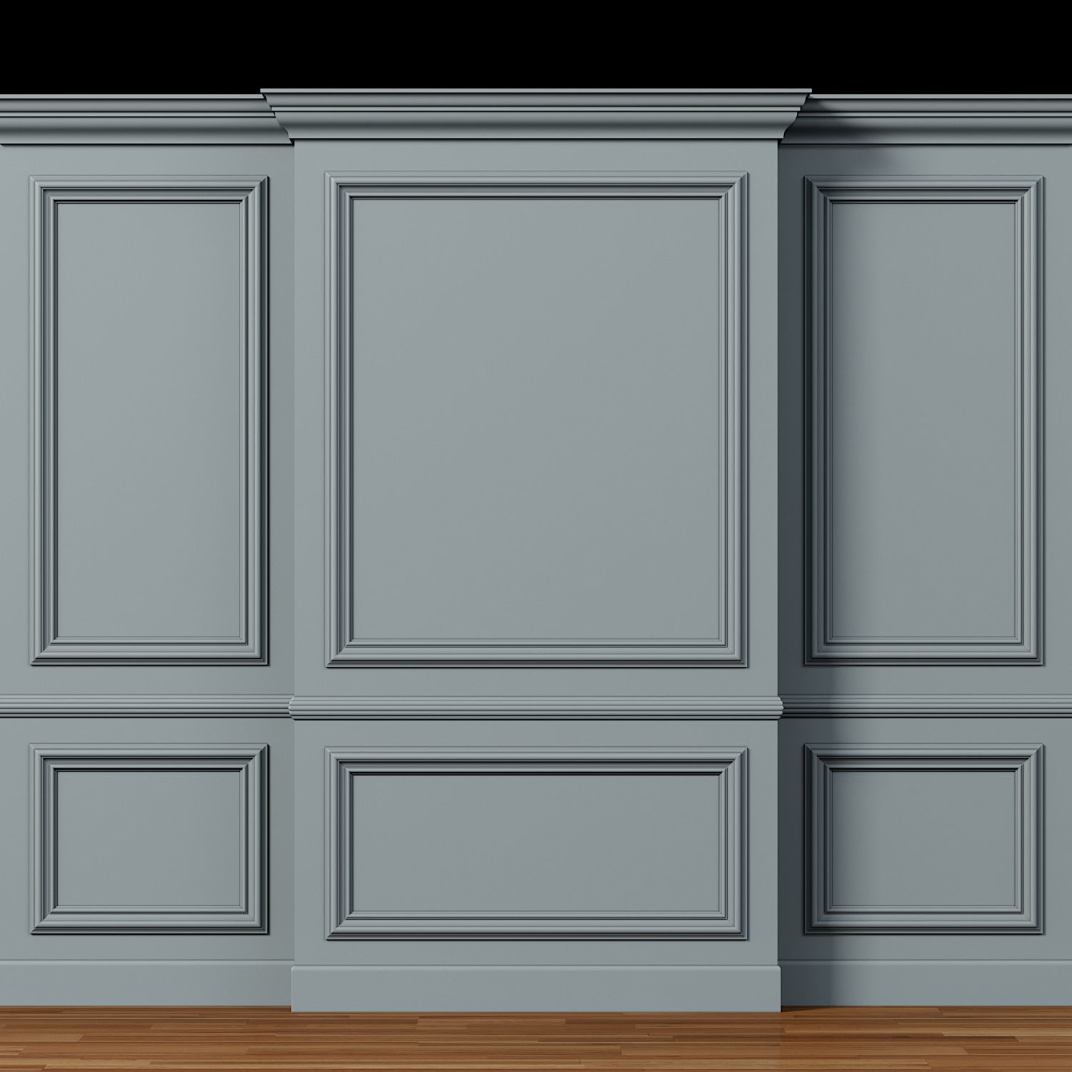 Wall molding 11 Boiserie classic panels 3D model_3