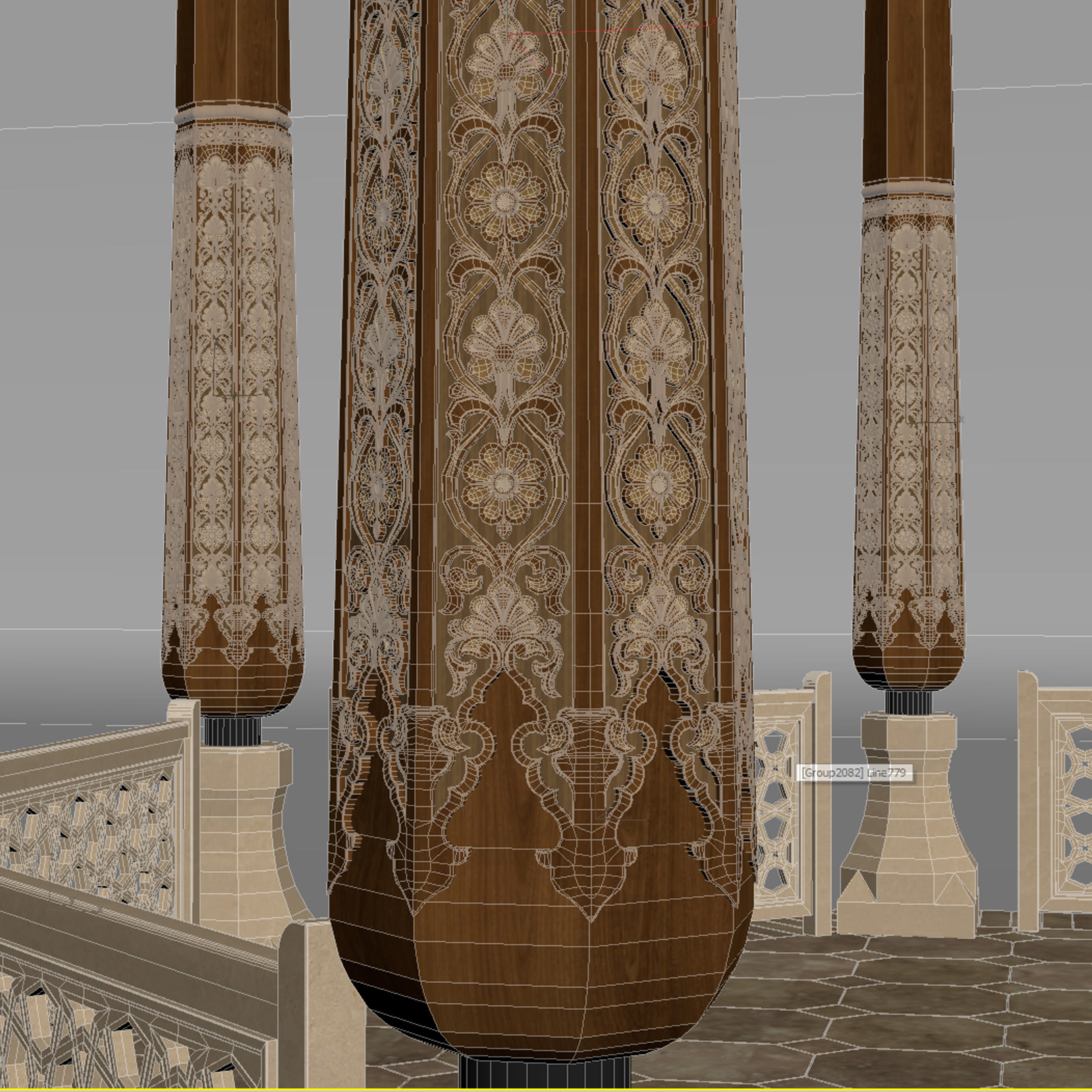 Uzbek national alcove 3D model_3