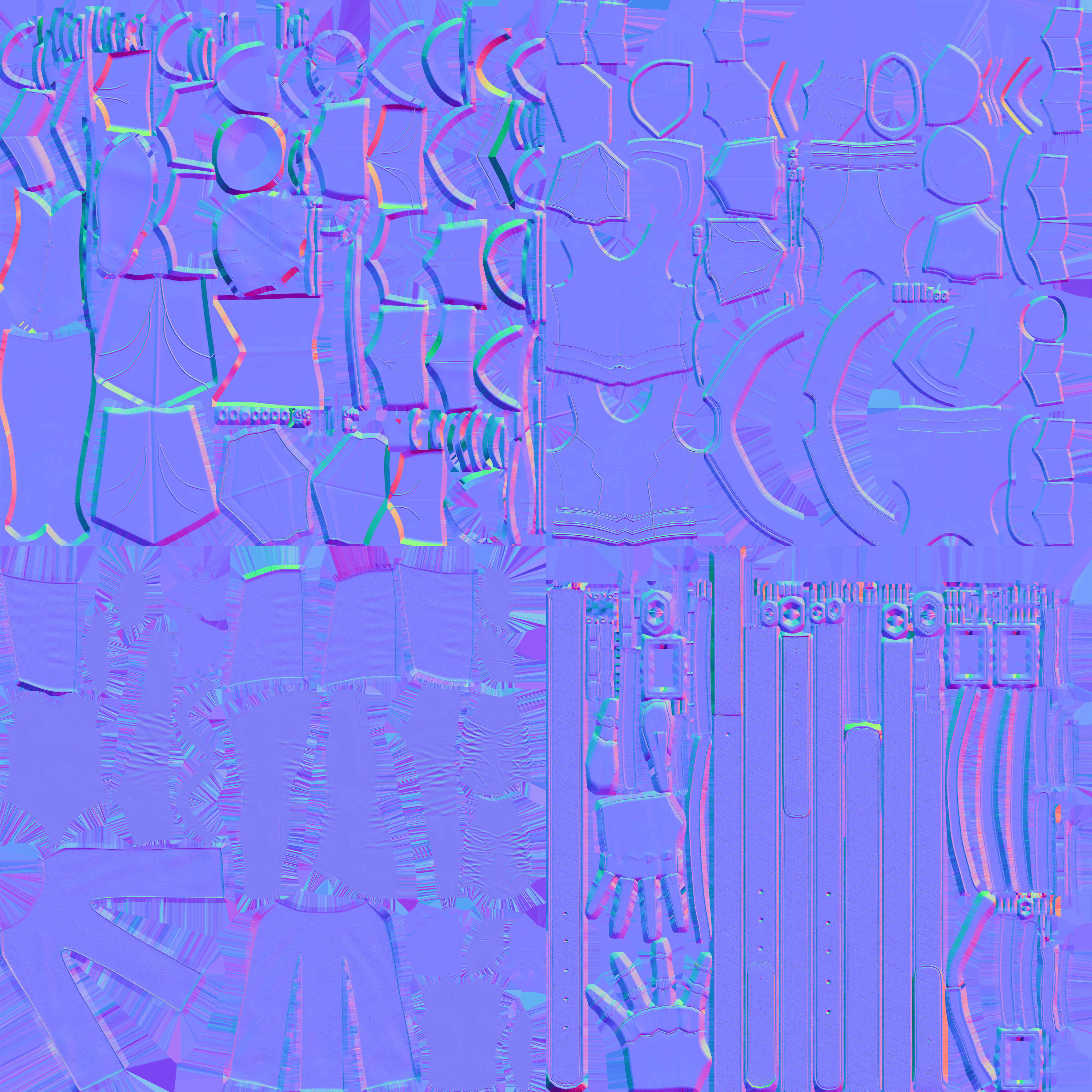 Female Dark Knight Armor 3D model_14