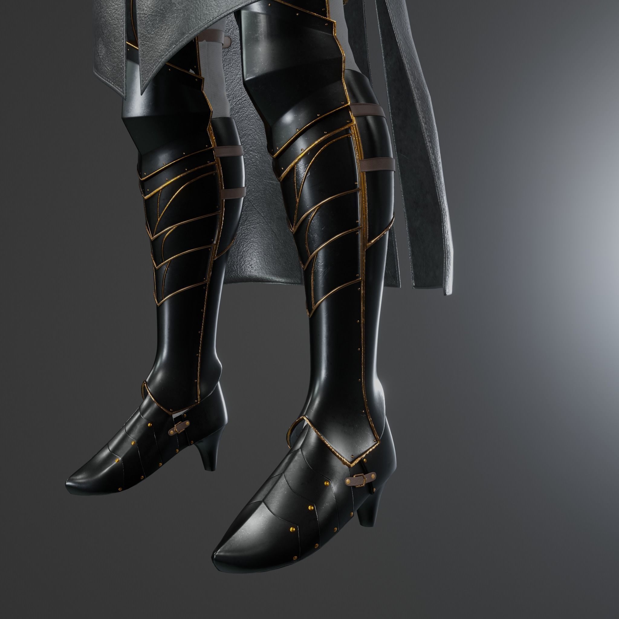 Female Dark Knight Armor 3D model_5