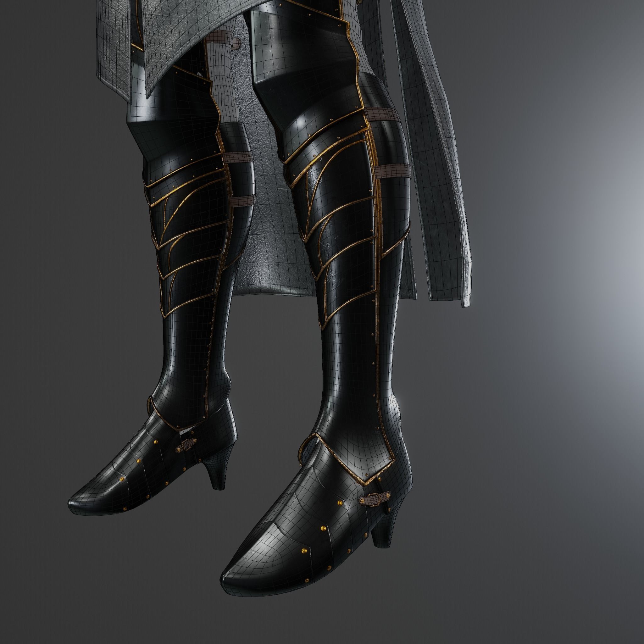 Female Dark Knight Armor 3D model_6