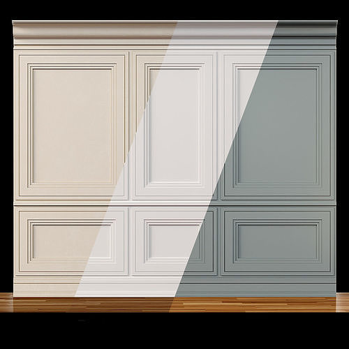 Wall molding 13  Boiserie classic panels 3D model